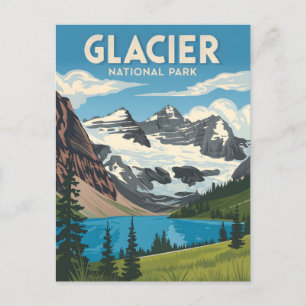 Cartão Postal Vintage do Parque Nacional Glacier
