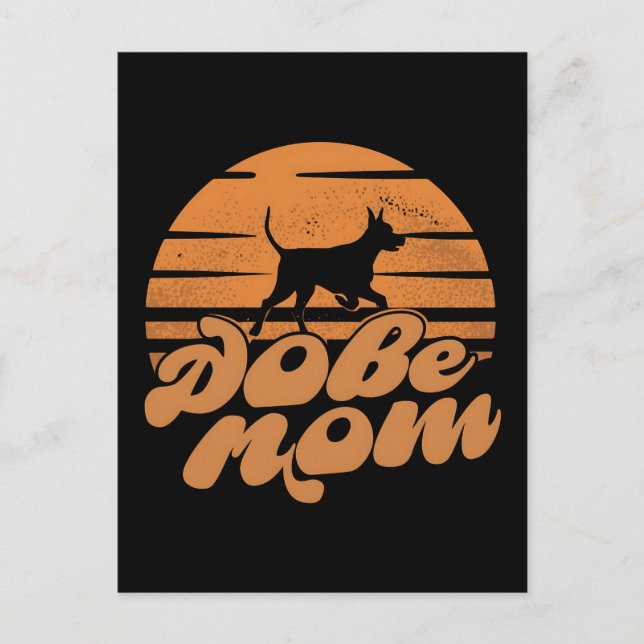 Cartão Postal Vintage Dobe Mom Sunset Dog Art (Frente)