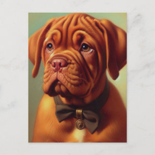 Cartão Postal Vintage Dogue de Bordeaux Painting