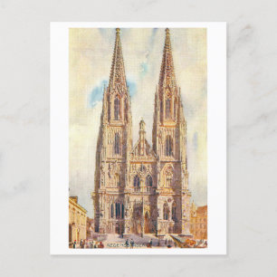 Cartão Postal Vintage Dom/Catedral de Regensburg, Alemanha