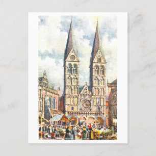 Cartão Postal Vintage Dom/Cathedral Bremen Alemanha