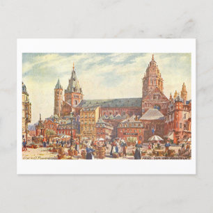 Cartão Postal Vintage Dom/Cathedral Mainz Alemanha