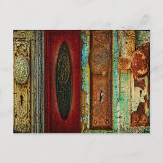 Cartão Postal Vintage Door Knob Photography Postcard