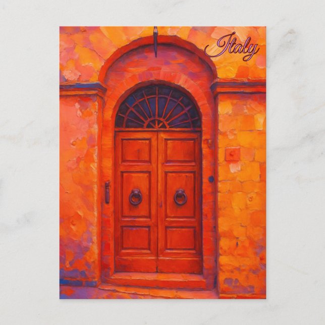 Cartão Postal Vintage Door Toscânia Itália Retro Europa Viagem (Frente)
