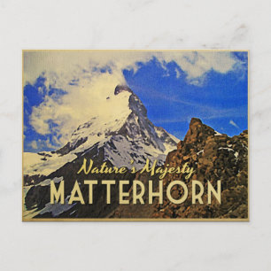 Cartão Postal Vintage dos Alpes Matterhorn