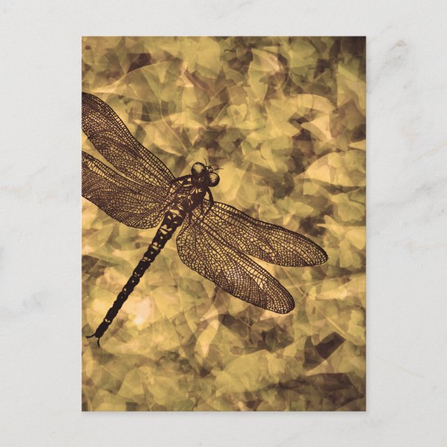 Cartão Postal Vintage Dragonfly Art (Frente)