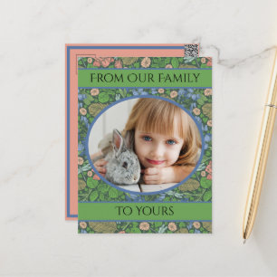Cartão Postal Vintage Dragonfly voando em um jardim inglês