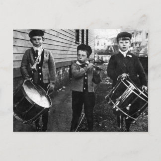Cartão Postal Vintage Drummer Boys Fotografia