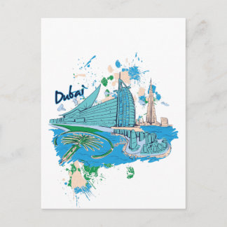 Cartão Postal vintage dubai us e design