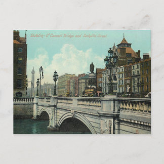 Cartão Postal Vintage Dublin Bridge