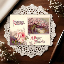 Cartão Postal Vintage Early 1900's Birthday Greeting Postcard