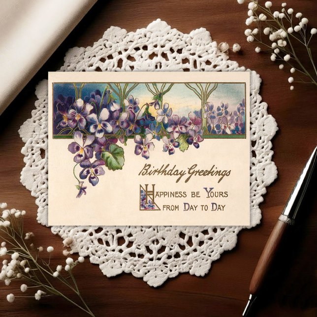 Cartão Postal Vintage Early 1900's Birthday Greeting Postcard (Criador carregado)