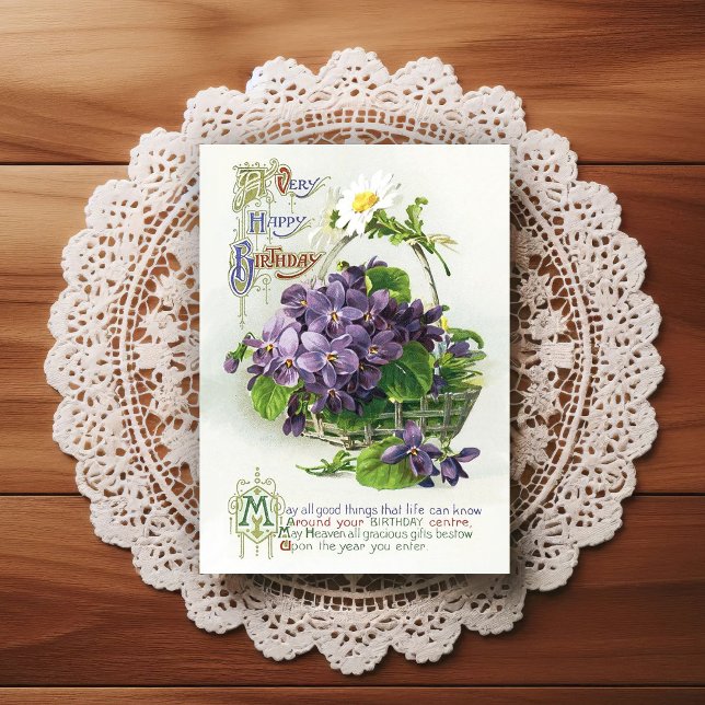 Cartão Postal Vintage Early 1900's Birthday Greeting Postcard (Criador carregado)