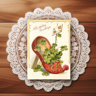 Cartão Postal Vintage Early 1900's Birthday Greeting Postcard