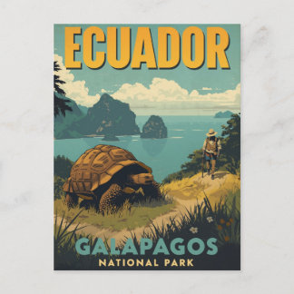 Cartão Postal Vintage Ecuador Galapagos Travel