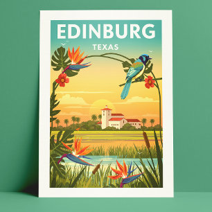 Cartão Postal Vintage Edinburg Texas