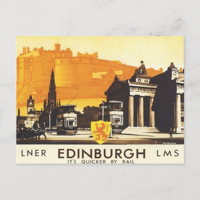 Cartão Postal Vintage Edinburgh LNER (Frente)