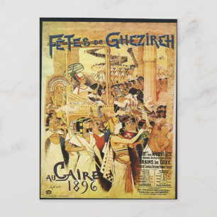 Cartão Postal Vintage Egípcia Themed impressão