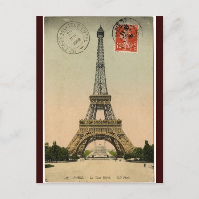 Cartão Postal Vintage Eiffel Tower (Frente)