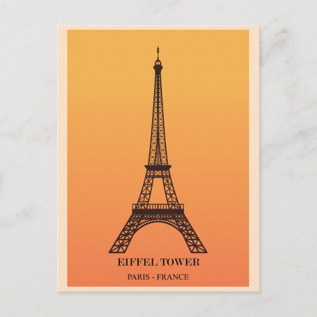 Cartão Postal Vintage Eiffel Tower Paris França (Frente)