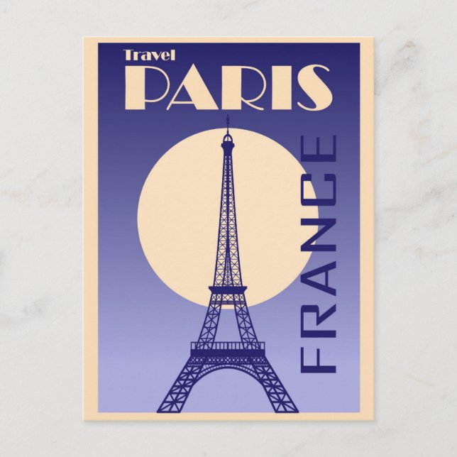 Cartão Postal Vintage Eiffel Tower Paris França Retro (Frente)
