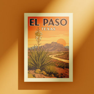Cartão Postal Vintage El Paso Texas