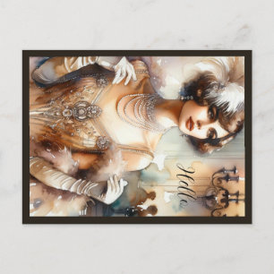 Cartão Postal Vintage Elegance Art Deco