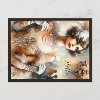 Cartão Postal Vintage Elegance Art Deco