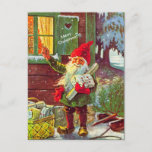 Cartão postal Vintage Elf Swedish Gnome Tomte (cop<br><div class="desc">(Esta é uma cópia de uma imagem antiga.) Que fofo! Este pequeno Tomate de Natal ou Gnomo está certo de agradar as pessoas que você o mandou visitar!</div>
