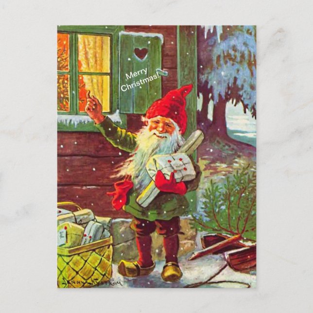 Cartão postal Vintage Elf Swedish Gnome Tomte (cop (Frente)