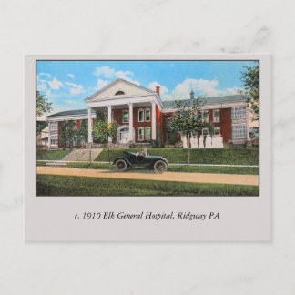 Cartão Postal Vintage Elk General Hospital, Ridgway PA