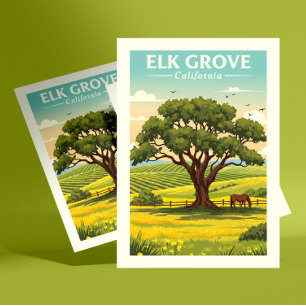 Cartão Postal Vintage Elk Grove California