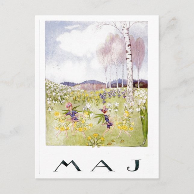 Cartão postal Vintage Elsa Beskow (Frente)