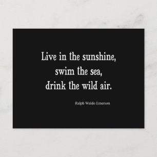 Cartão Postal Vintage Emerson Live in Sunshine Quote