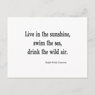 Cartão Postal Vintage Emerson Live in Sunshine Quote