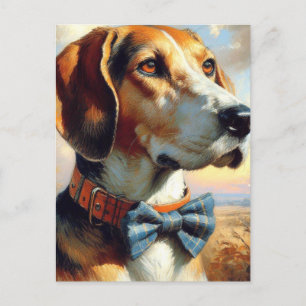 Cartão Postal Vintage English Foxhound Painting