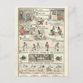 Cartão Postal Vintage Ephemera Nursery Rhyme