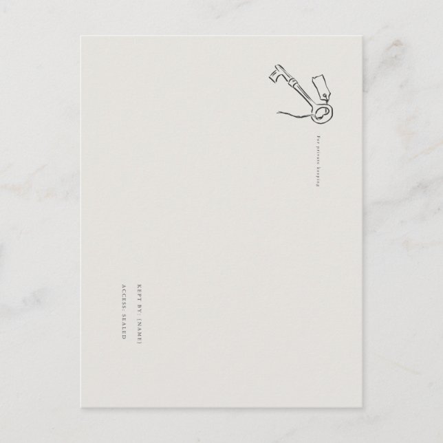 Cartão Postal Vintage Epistolary Aesthetic Sealed Key (Frente)