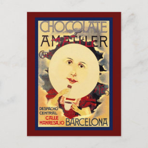 Cartão Postal Vintage Espanha Chocolate Ad