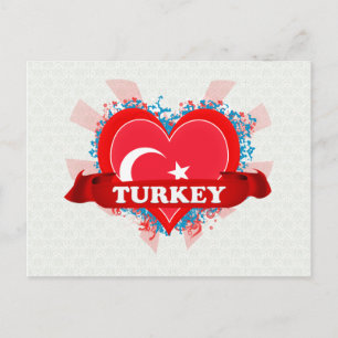 Cartão Postal Vintage eu amo Turquia