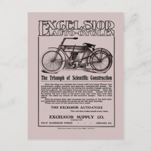 Cartão Postal Vintage Excelsior para o ciclo automático e