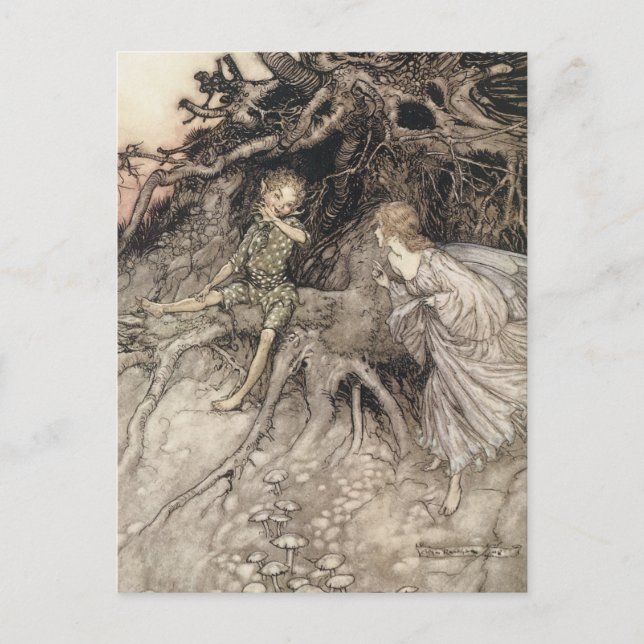 Cartão postal Vintage Faerie (Frente)