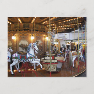 Cartão Postal Vintage Fairground Carousel