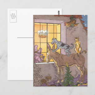 Cartão Postal Vintage Fairy Tale, Bremen Town Musicians, Hauman