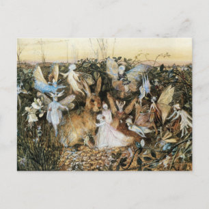 Cartão Postal Vintage Fairy Tale Fairy Twilight, John Fitzgerald