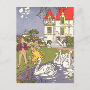 Cartão Postal Vintage Fairy Tale, The Ugly Duckby Hauman