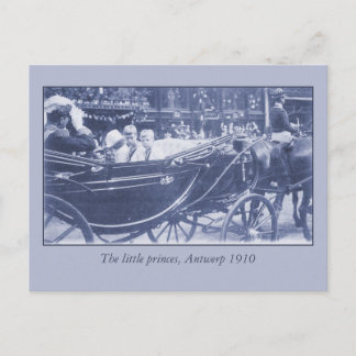Cartão Postal Vintage Família Real Belga em Antuérpia, 1910
