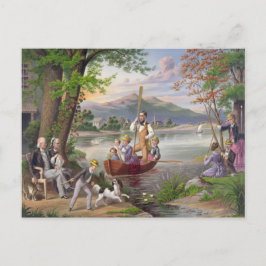 Cartão Postal Vintage Family Life Painting