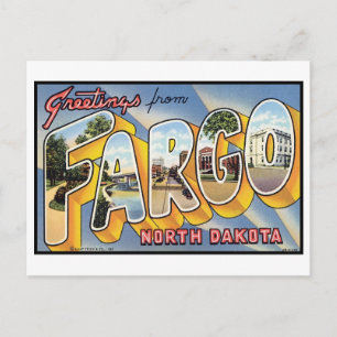 Cartão Postal Vintage Fargo, North Dakota Postcard