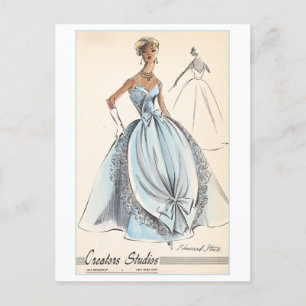 Cartão Postal Vintage Fashion Design para o palhaço noturno